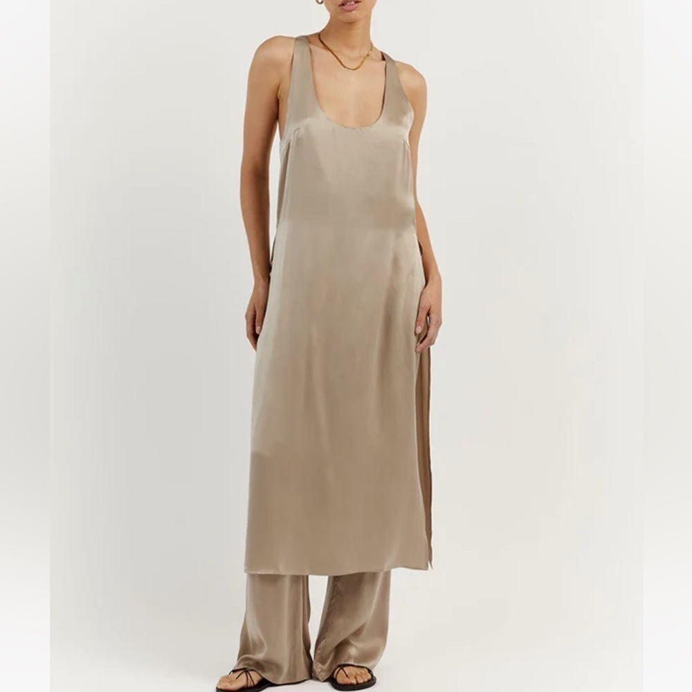 DISSH HARVEY STONE SILK TUNIC TOP size 2 NWT